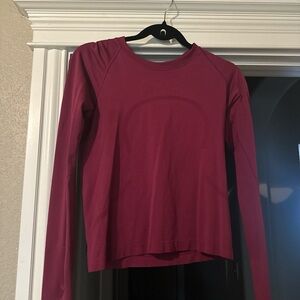 Women's Long Sleeve Top - Burgundy